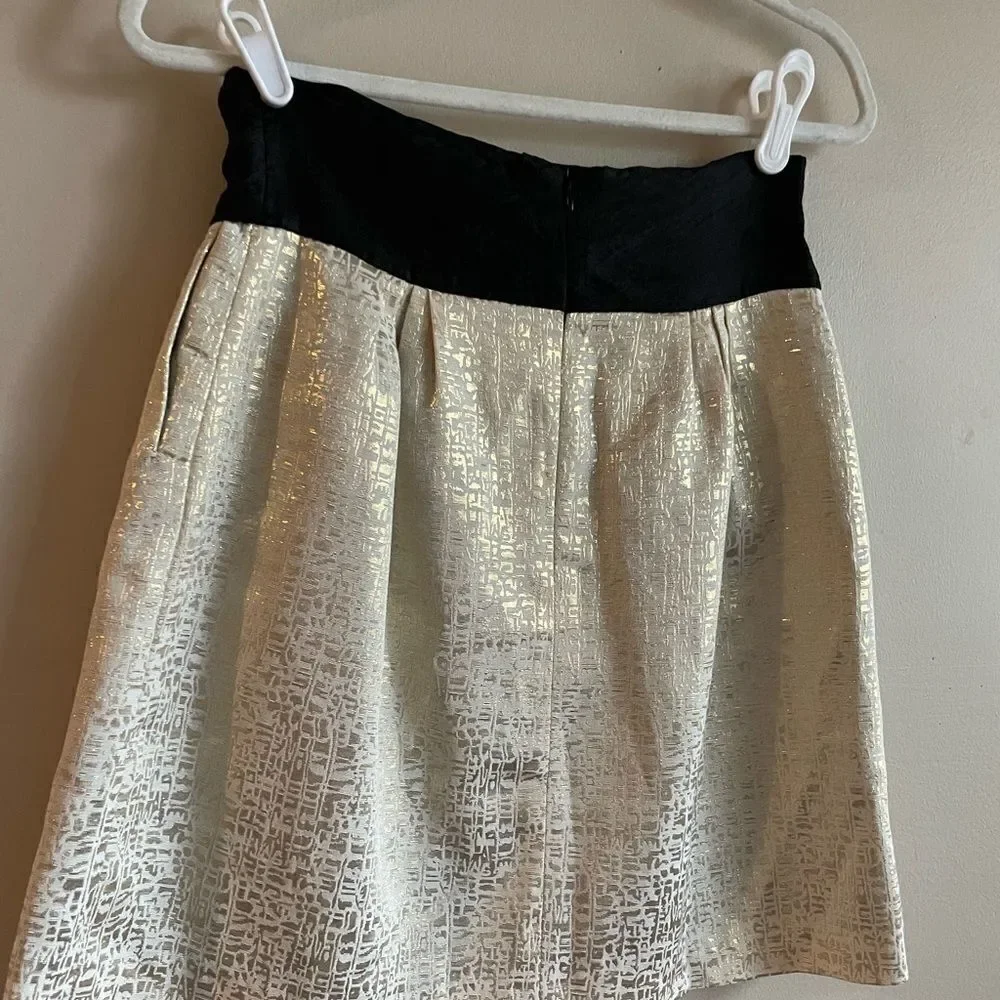 ‎Zachary’s Smile White Label gold tuxedo skirt